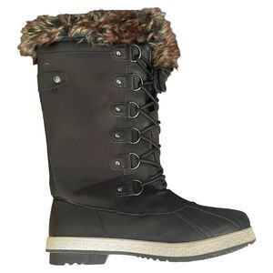 JustFab Solene Boots. 8.5 Black with fur